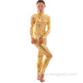 Women's Metallic Cat Suit Sexy Jumpsuit